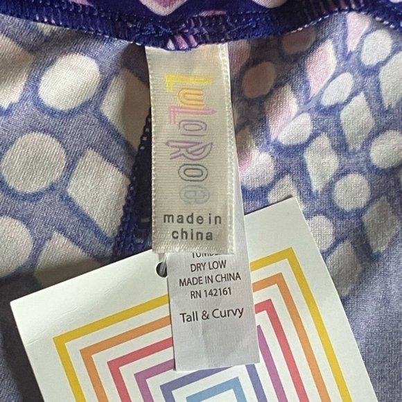LuLaRoe TC Leggings Tall & Curvy New Purple Mint Green Periwinkle Lilac White So - Picture 6 of 7